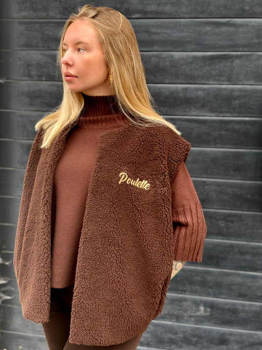 Gilet Teddy Poulette Brun