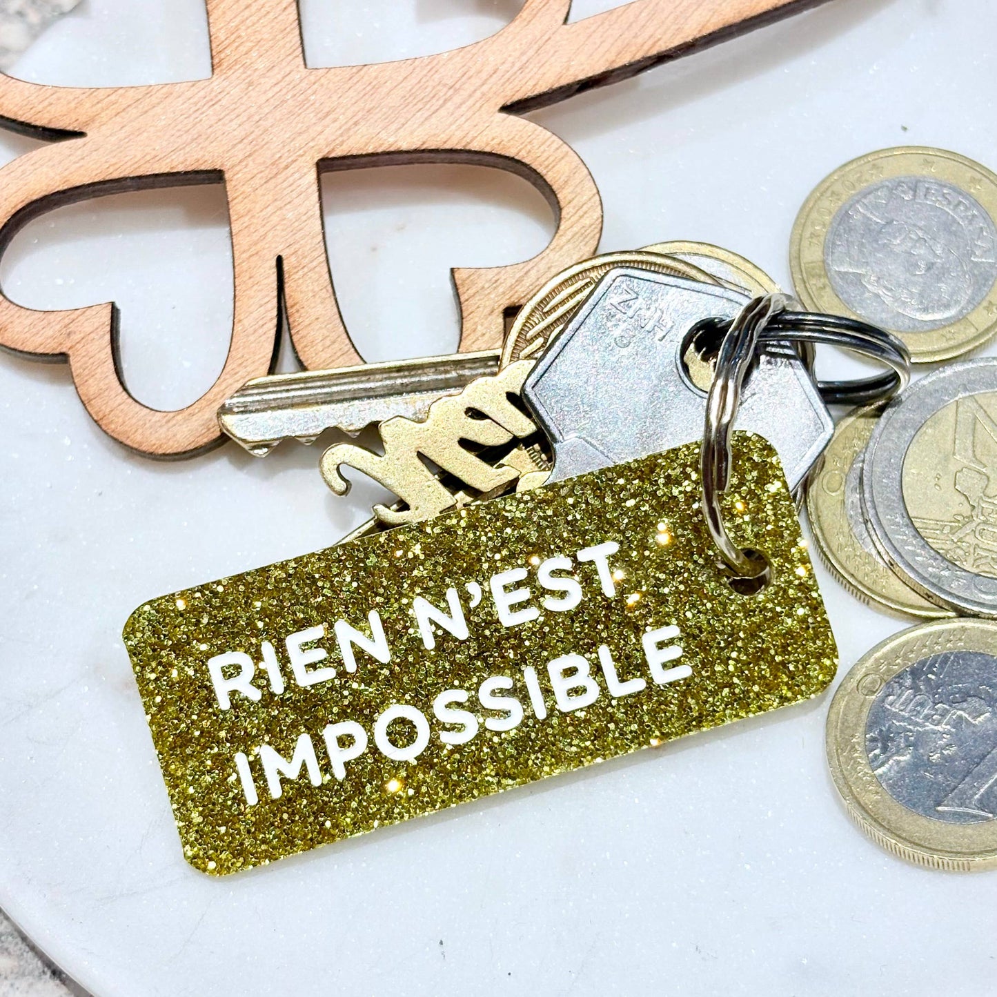 Porte clé à paillettes : rien n’est impossible